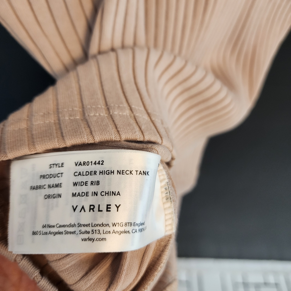 Varley Ribbed Tan Tank Top - Picture 4 of 6